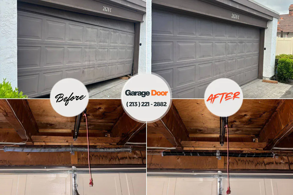 Before and after: garage door repair St. Marys, GA